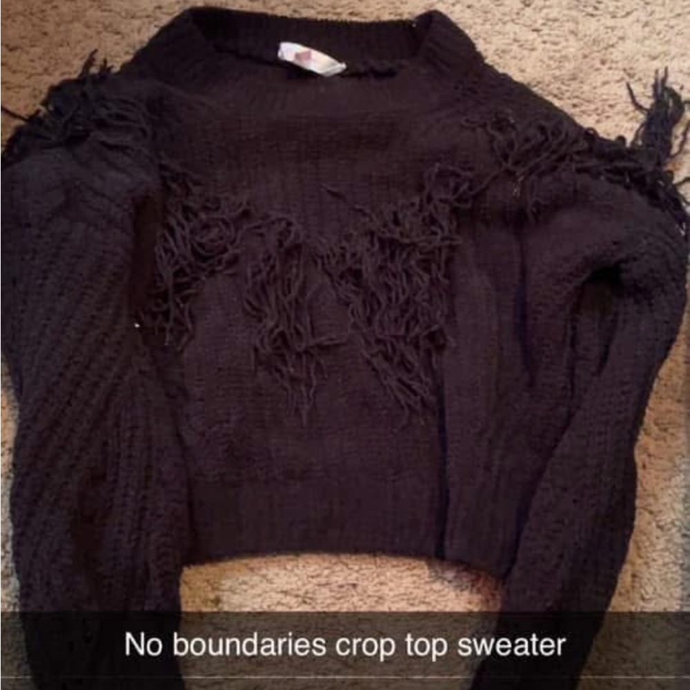 Black Crop Top Sweater